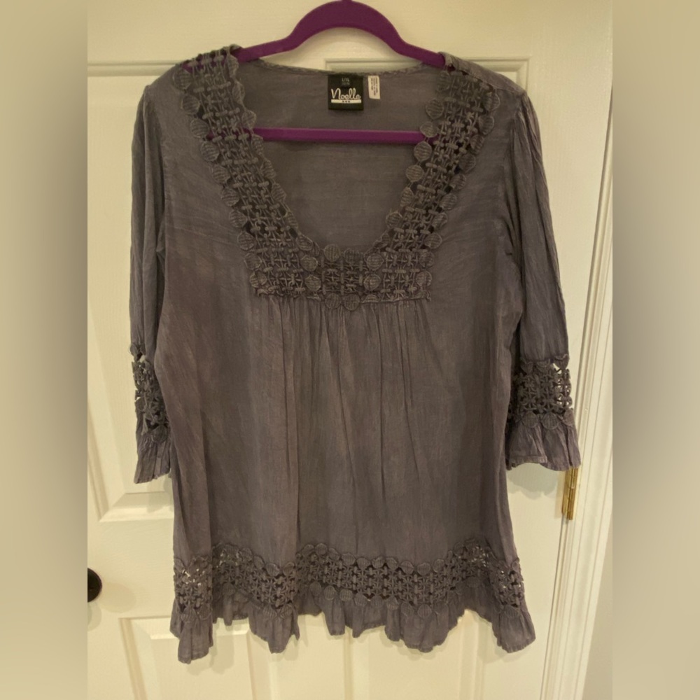 Noelle Blouse with Lace Inserts